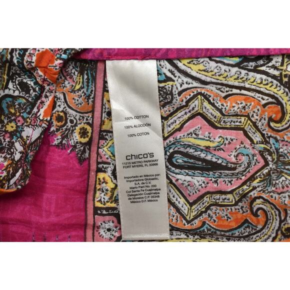 Chico's Womens Top Size Plus 1 Long Sleeve Button Top Multicolor Unique - Picture 8 of 8